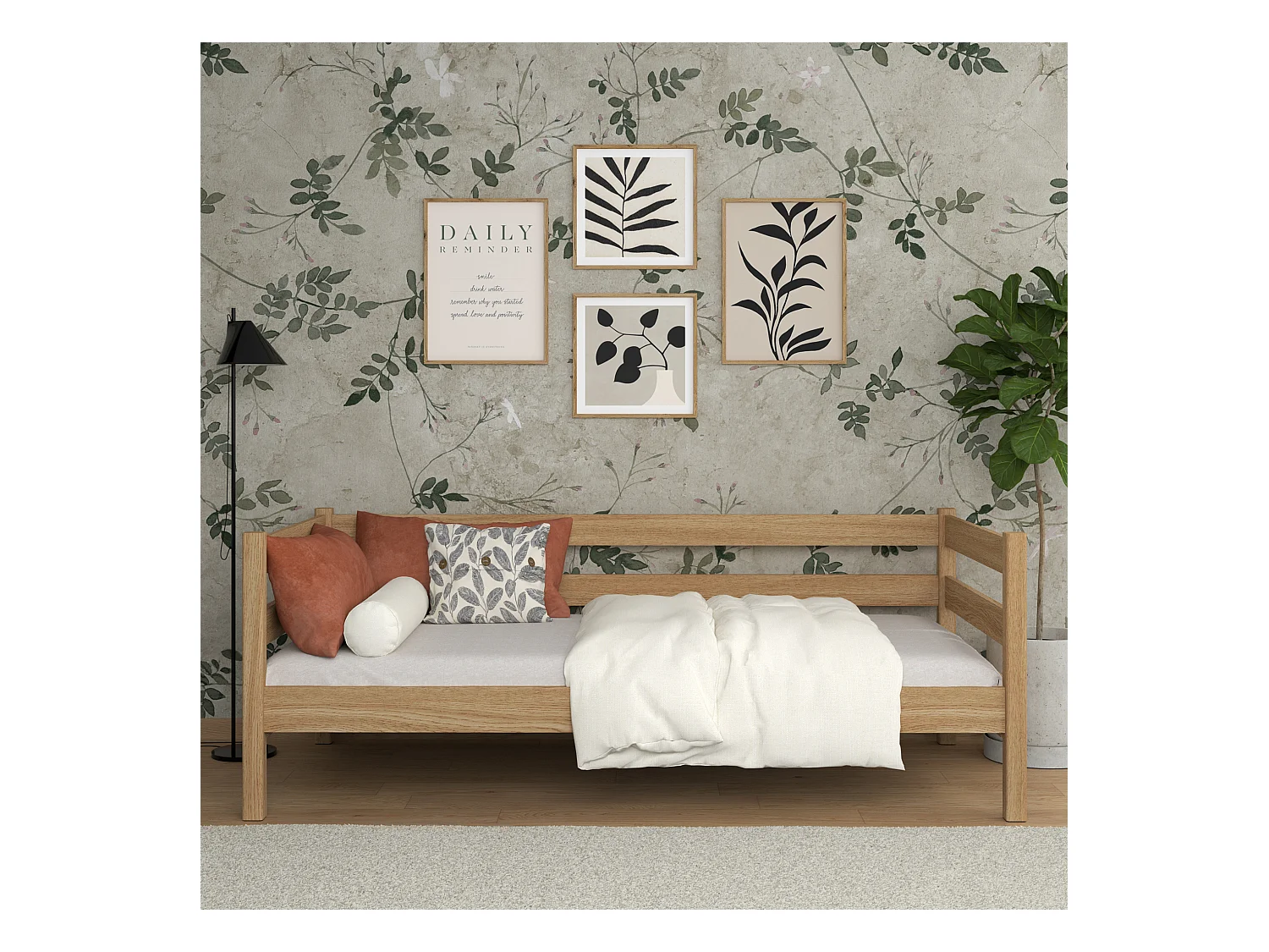TAGESBETT Eiche Natur 100x190
