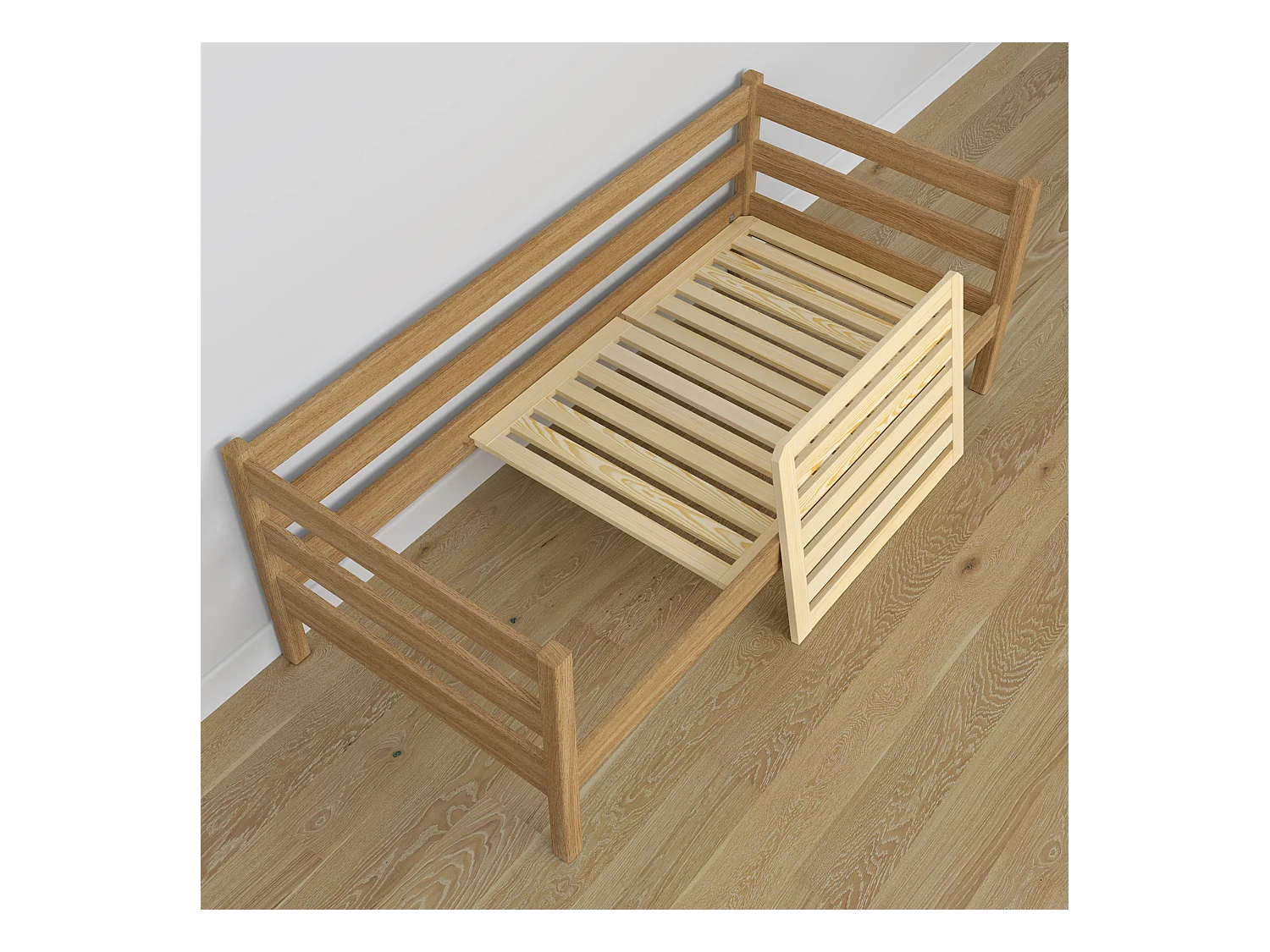 Lit banquette en chêne N01 Chêne Naturel 90x200