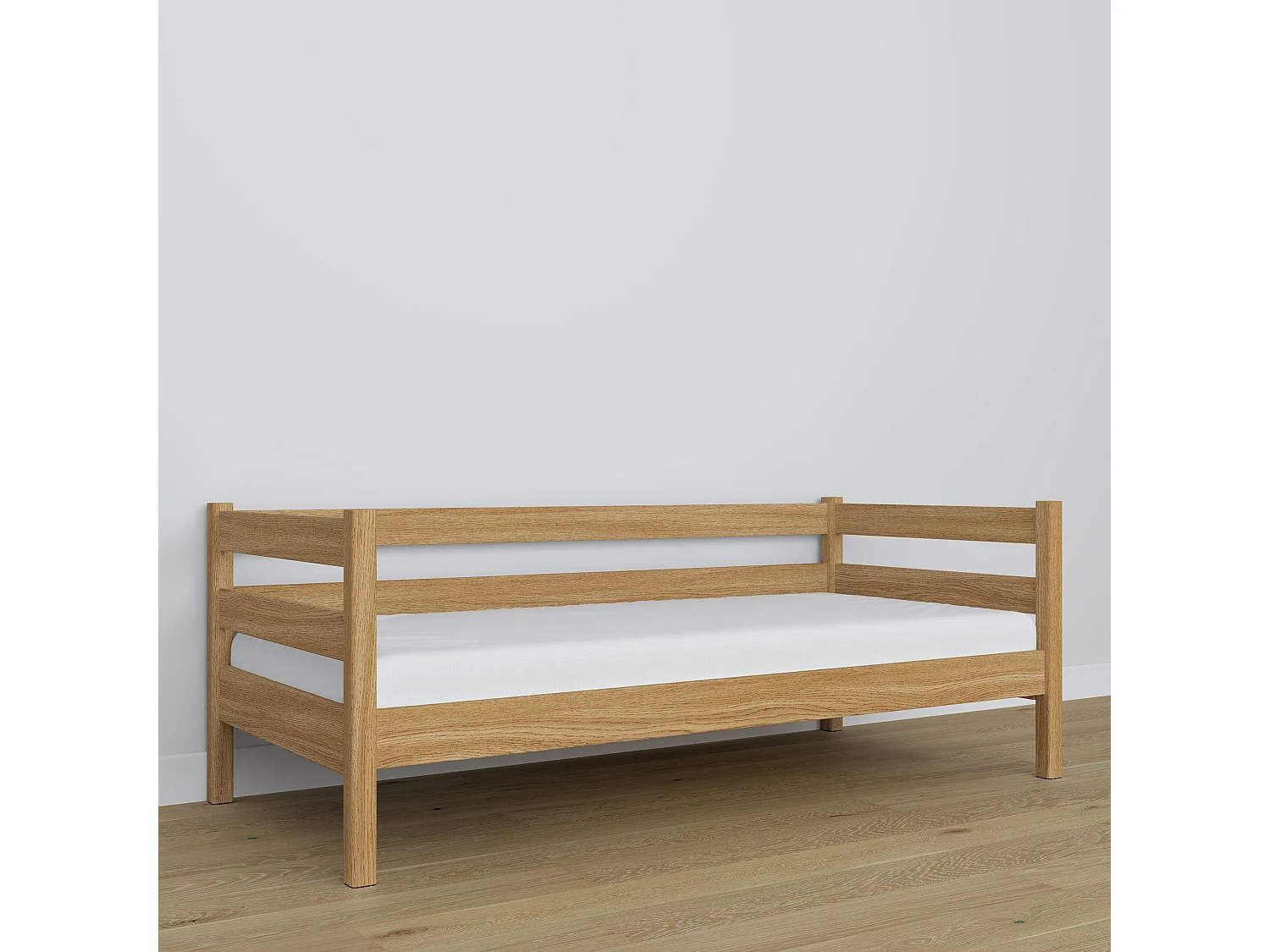 Lit banquette en chêne N01 Chêne Naturel 90x200