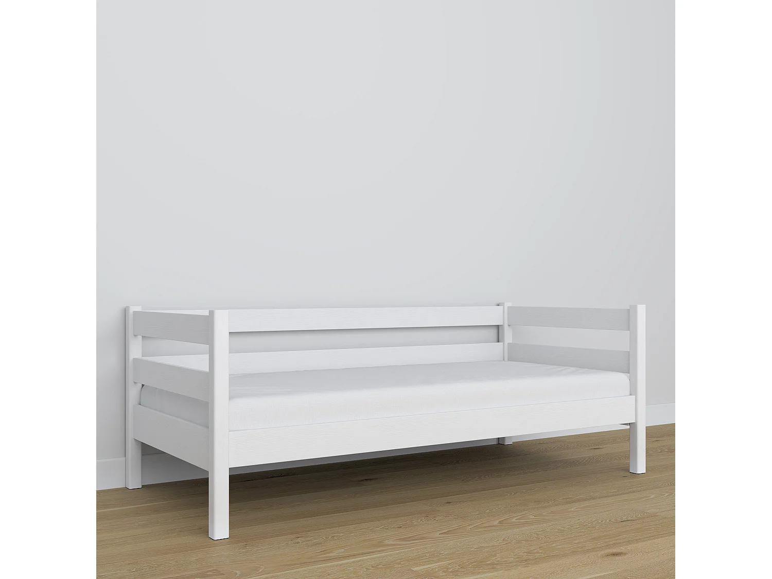 Lit banquette en bois N01 Blanc 80x180