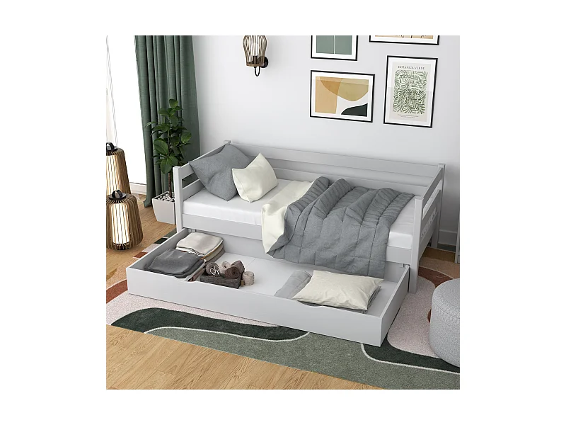 TAGESBETT mit Schublade N01 Grau 90x200