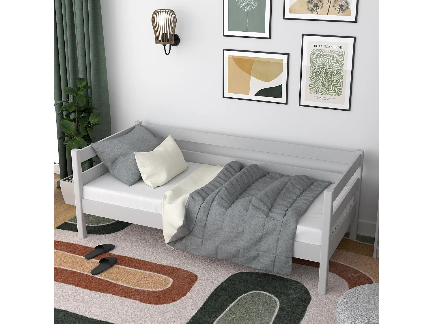 TAGESBETT Grau 100x200