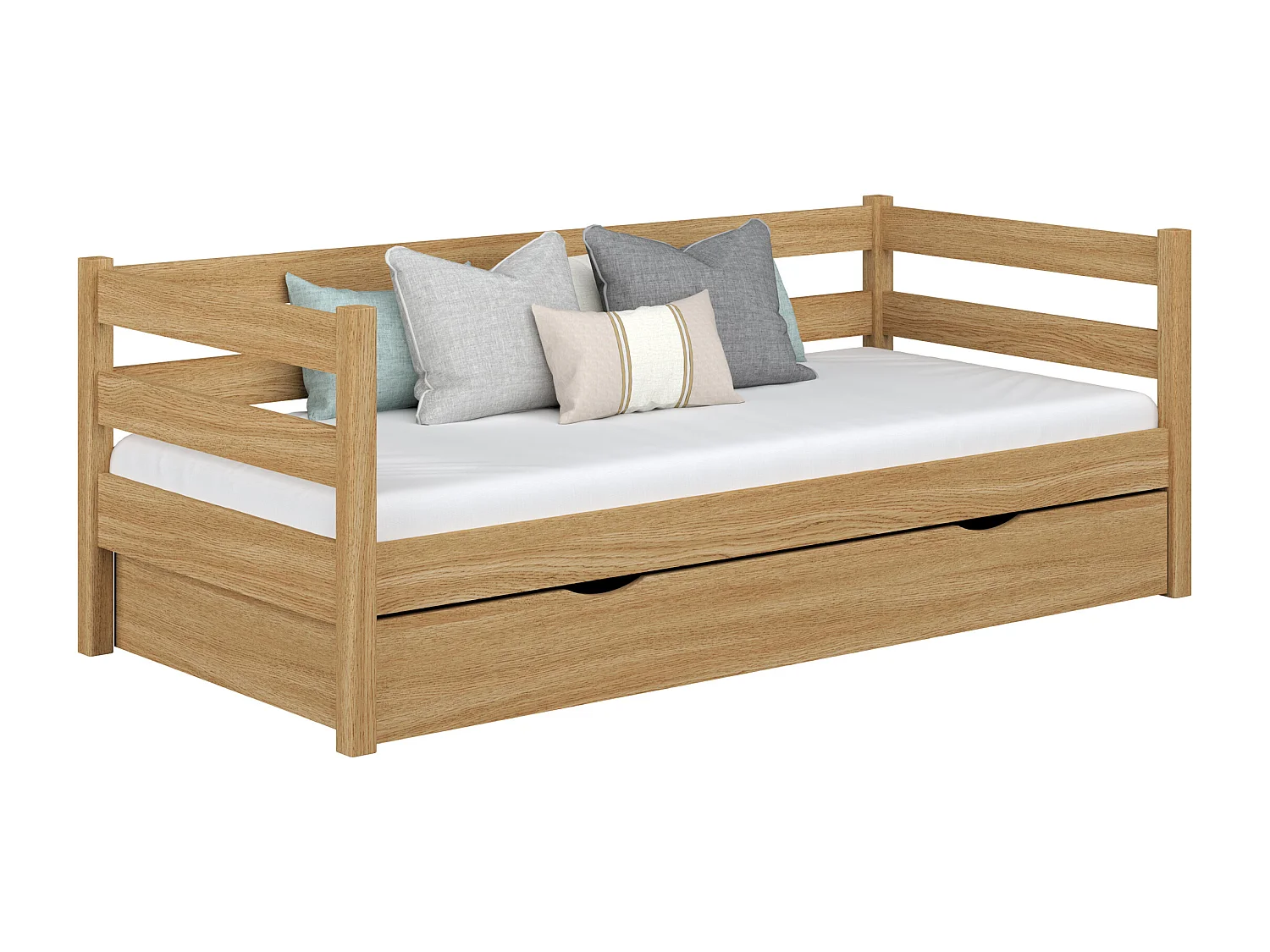 Lit banquette en chêne - avec tiroir N01 Chêne Naturel 100x200