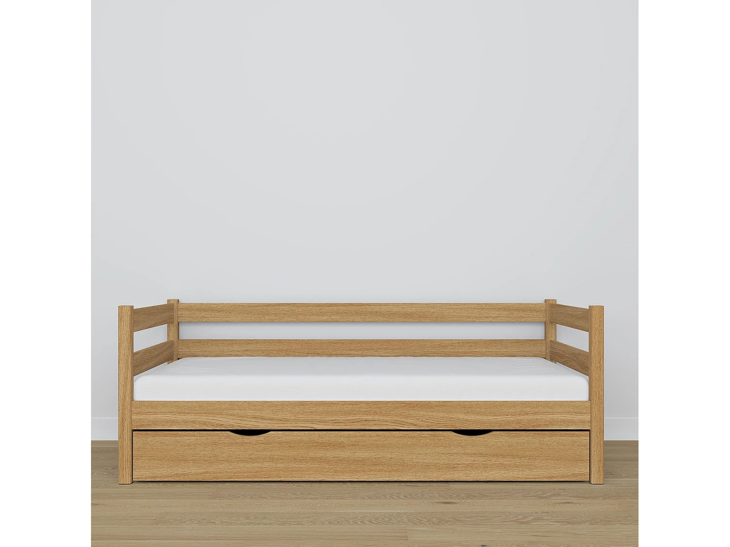 Lit banquette en chêne - avec tiroir N01 Chêne Naturel 100x200