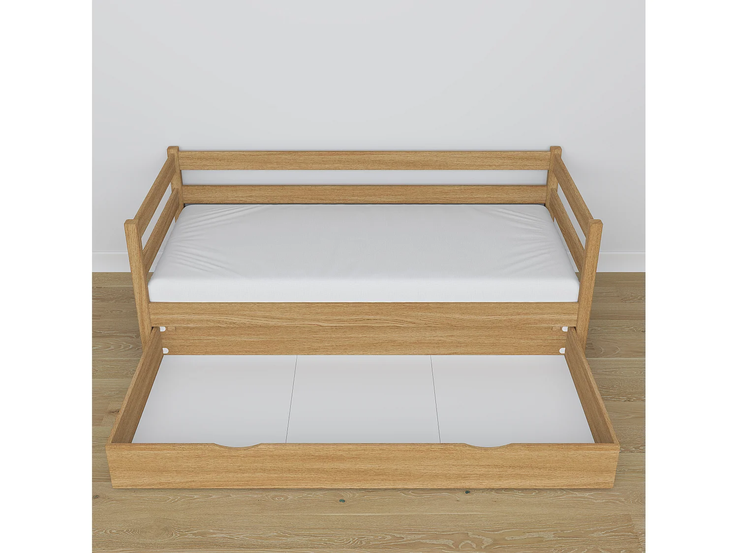 Lit banquette en chêne - avec tiroir N01 Chêne Naturel 100x200