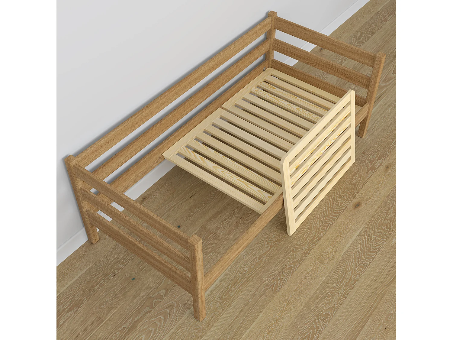Lit banquette en chêne - avec tiroir N01 Chêne Naturel 100x200