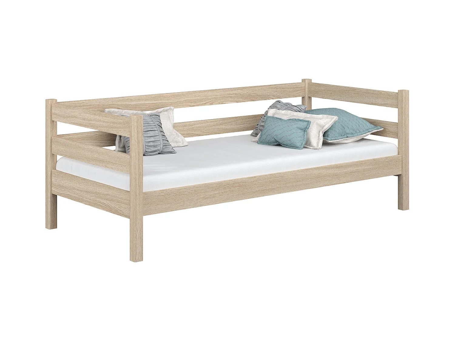 Lit banquette en chêne N01 Chêne Blanchi 80x200