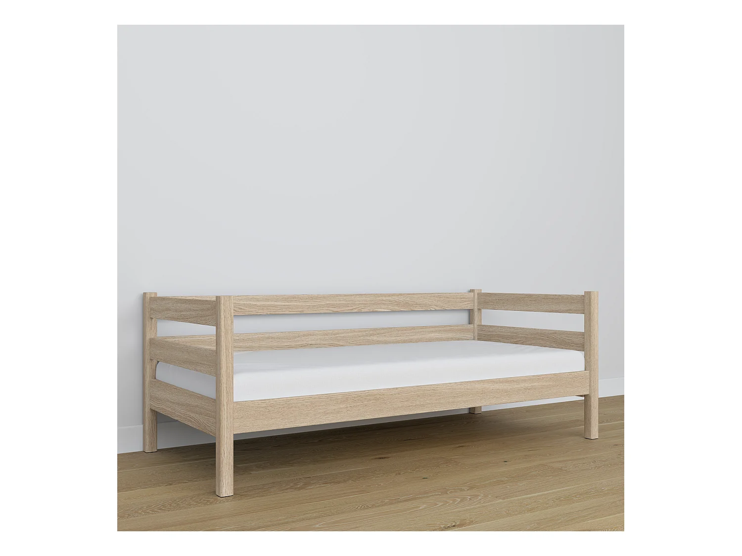 Lit banquette en chêne N01 Chêne Blanchi 80x200