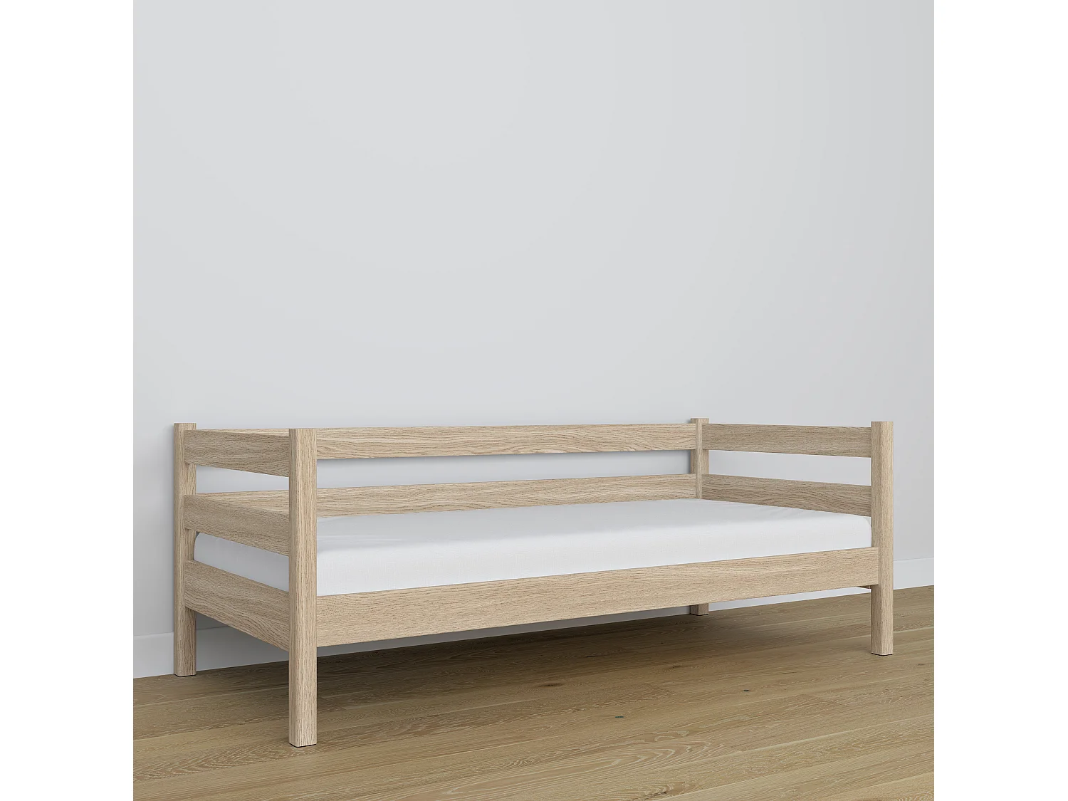 Lit banquette en chêne N01 Chêne Blanchi 100x180