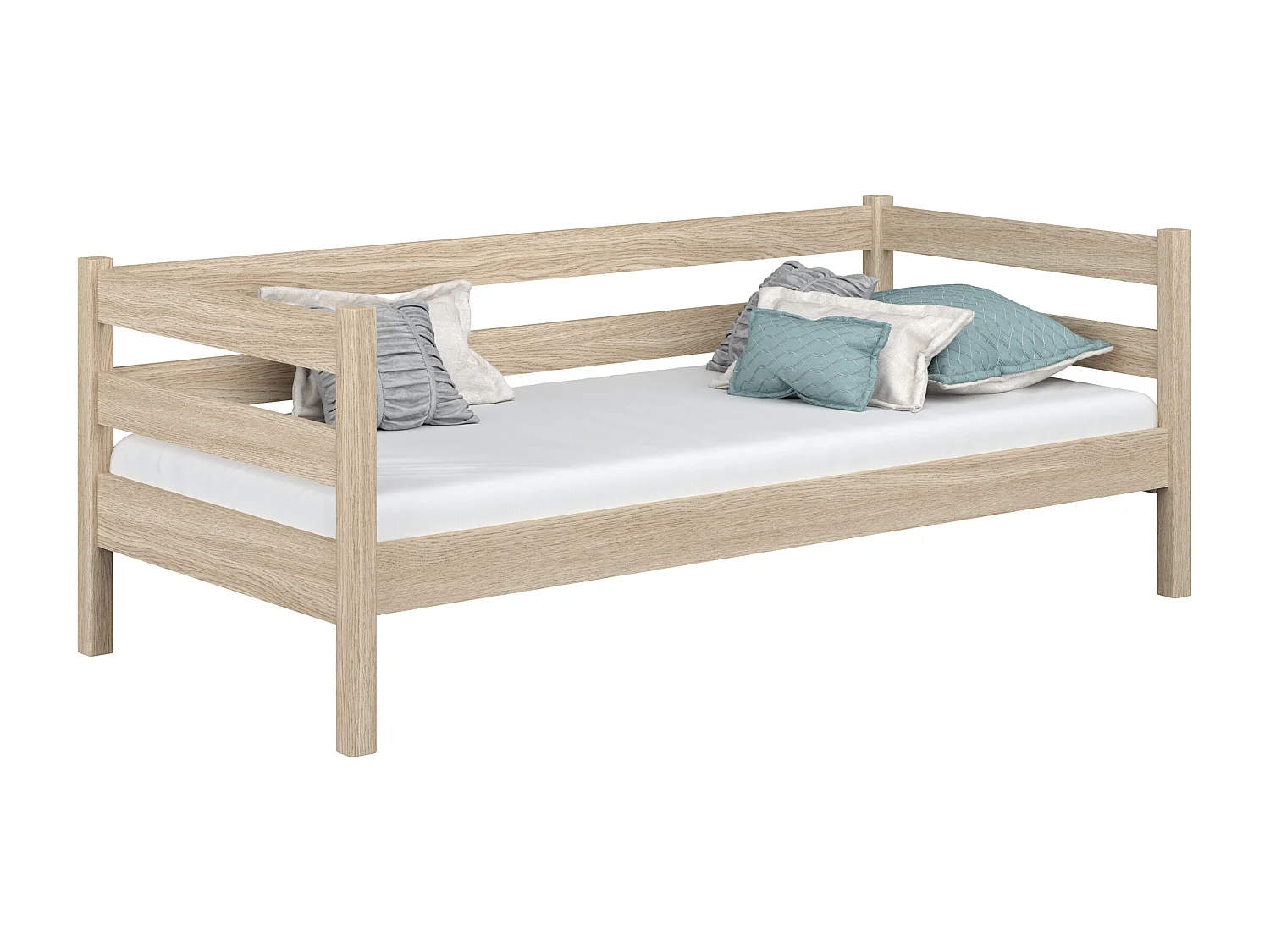 Lit banquette en chêne N01 Chêne Blanchi 80x190