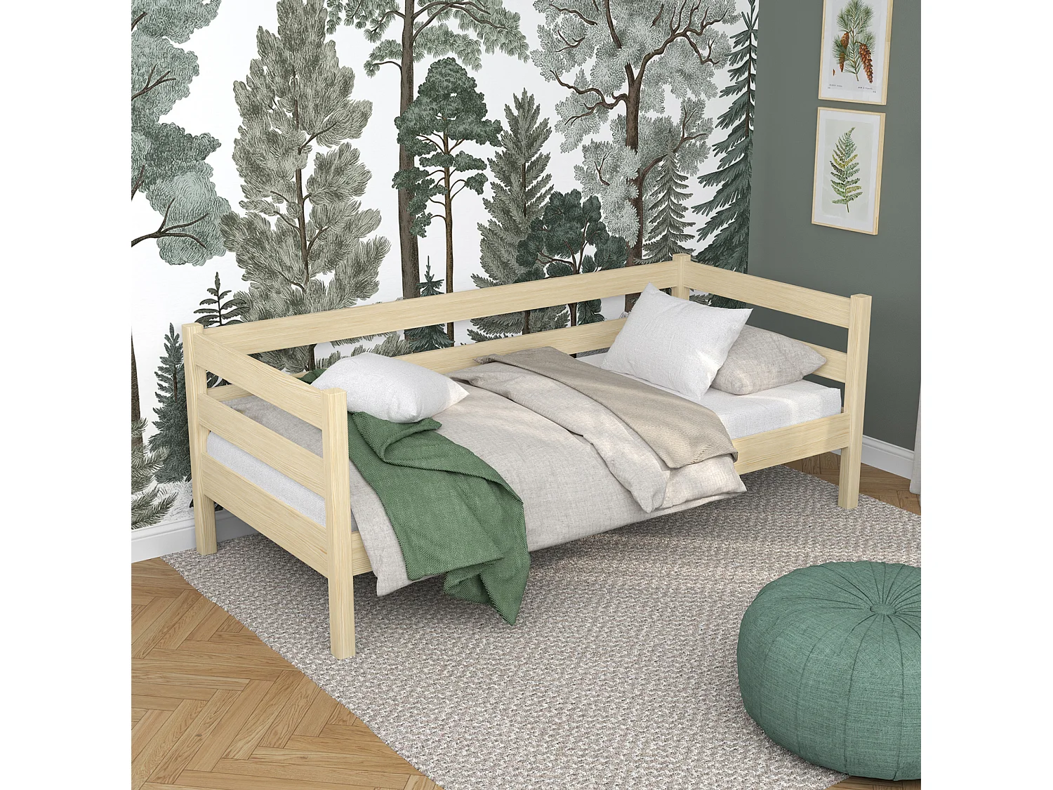 TAGESBETT Klare Kiefer 120x200