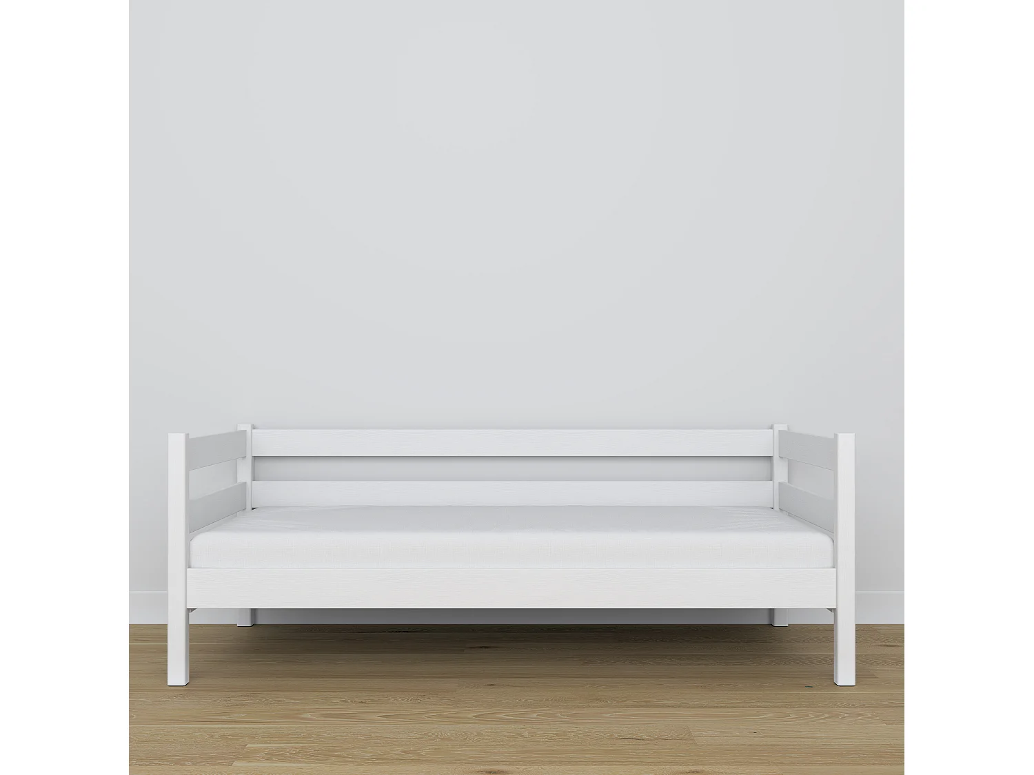 Lit banquette en bois N01 Blanc 100x200