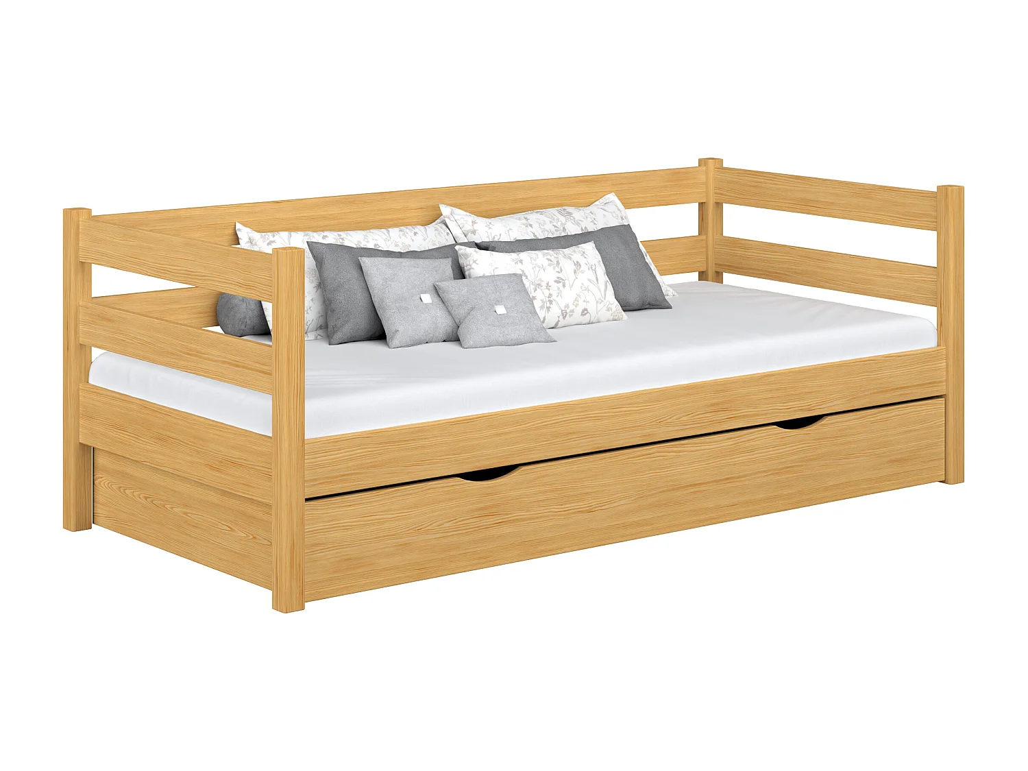 TAGESBETT mit Schublade N01 Naturkiefer 120x200