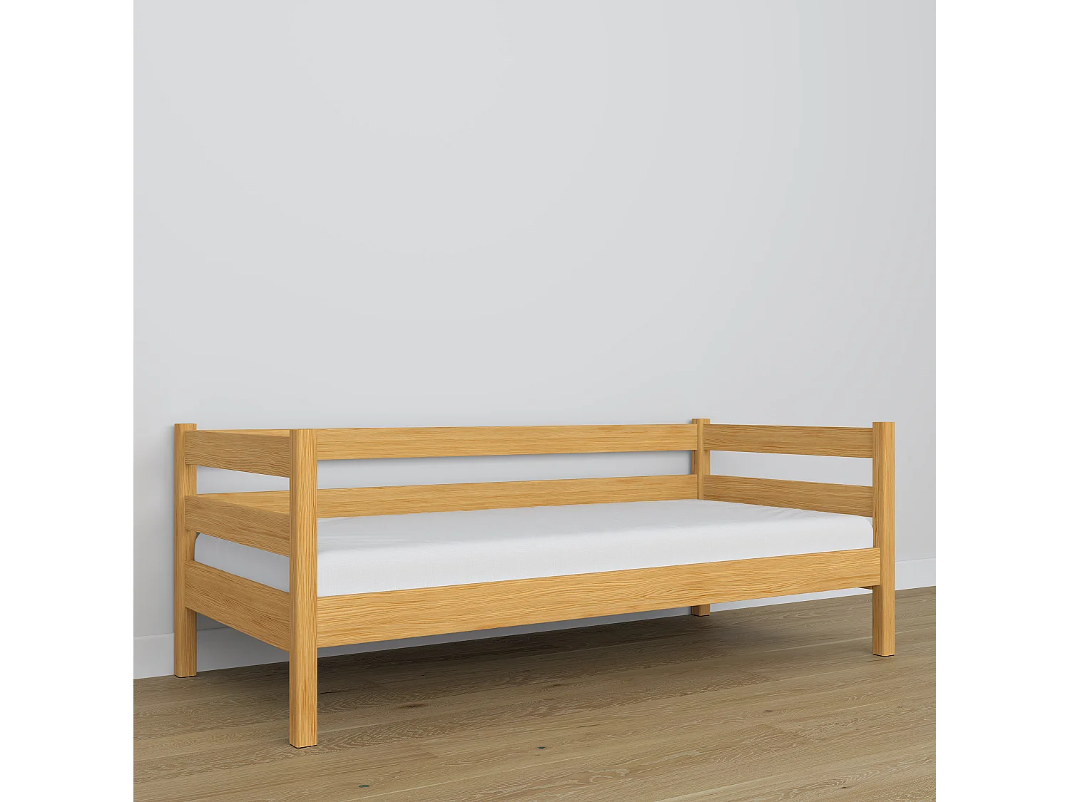 Lit banquette en bois N01 Pin Naturel 100x200