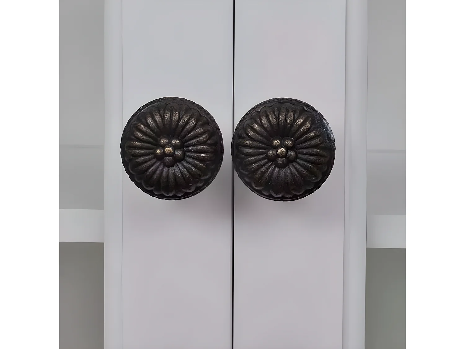 Etagère de cuisine murale 2 portes 2 tiroirs bois blanc Kapci