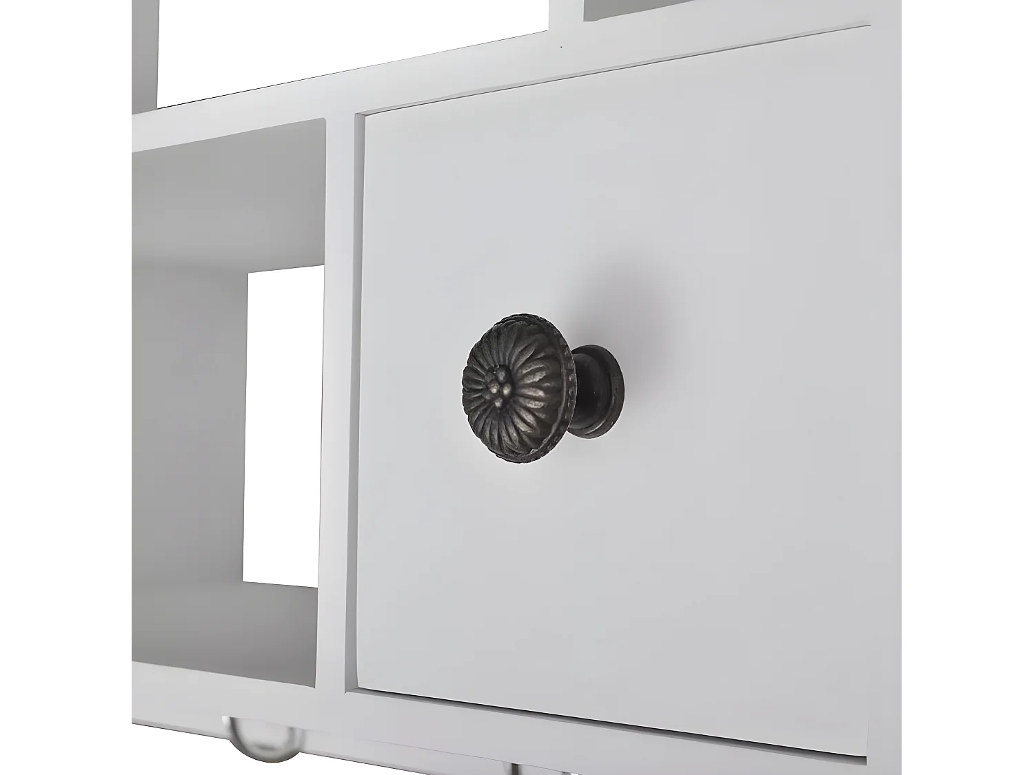 Etagère murale de cuisine murale 4 tiroirs 4 étagères bois blanc Kapci