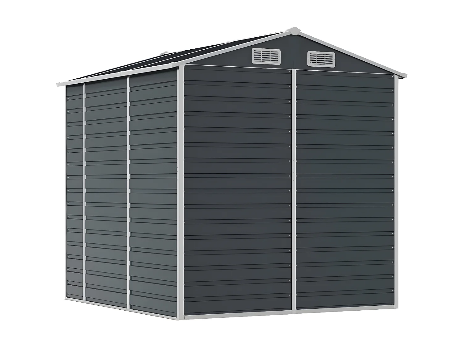 Abri de jardin anthracite 191x215x198 acier galvanisé