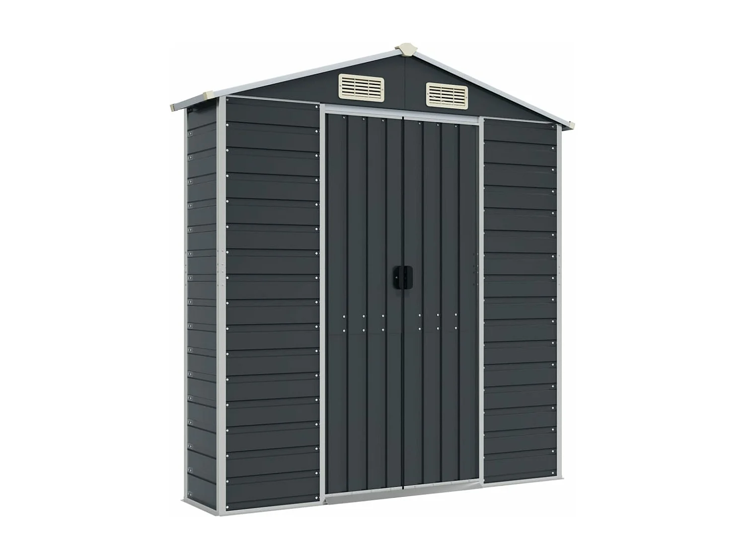 Abri de jardin anthracite 191x130x198 acier galvanisé