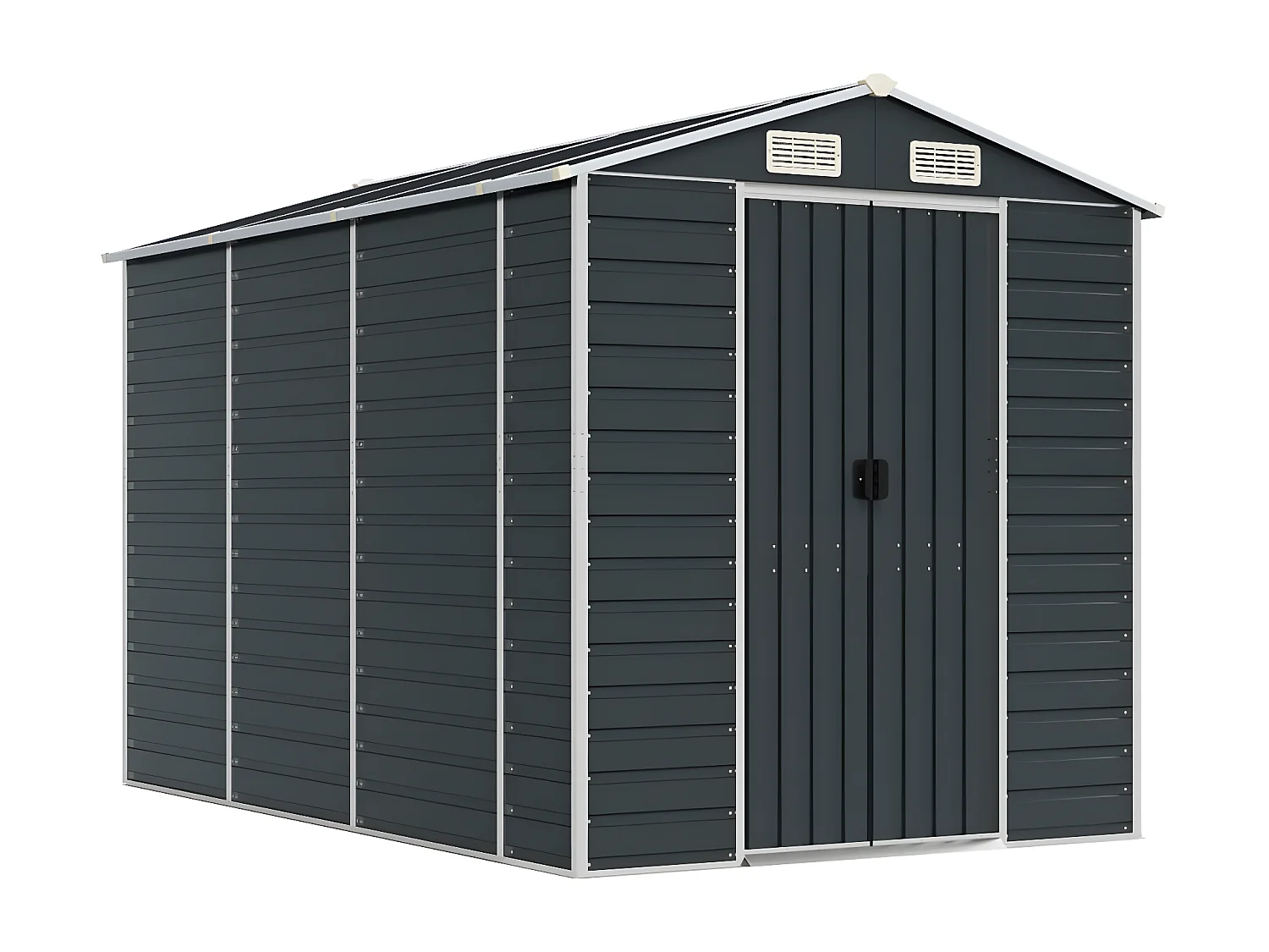 Abri de jardin anthracite 191x300x198 acier galvanisé