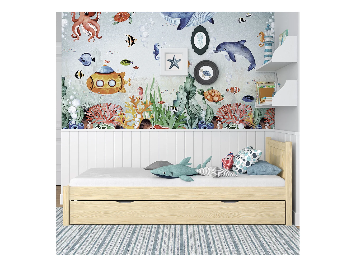 AUSZIEHBETT N02 Klare Kiefer 80x190