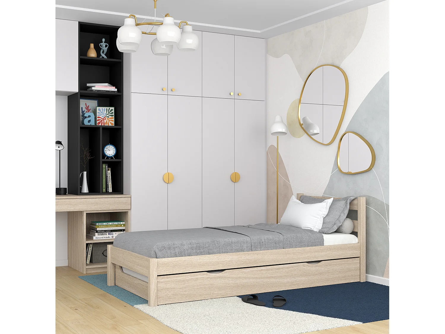 AUSZIEHBETT N01 Sonoma Eiche 80x200