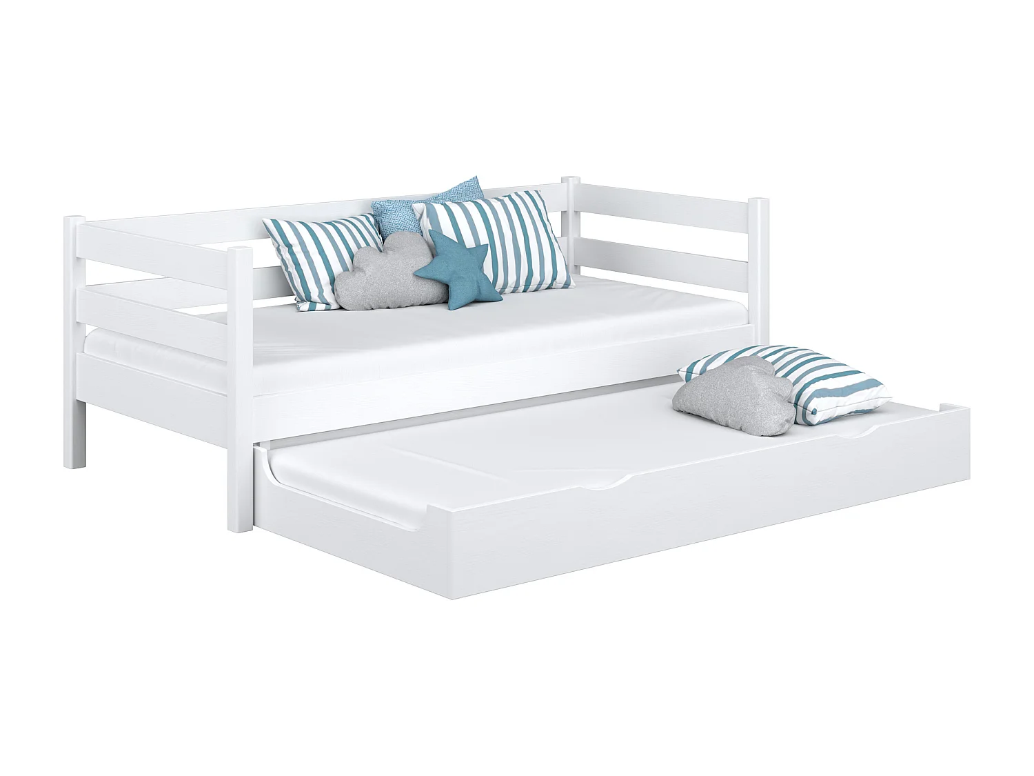 AUSZIEHBETT N01S Weiß 80x190