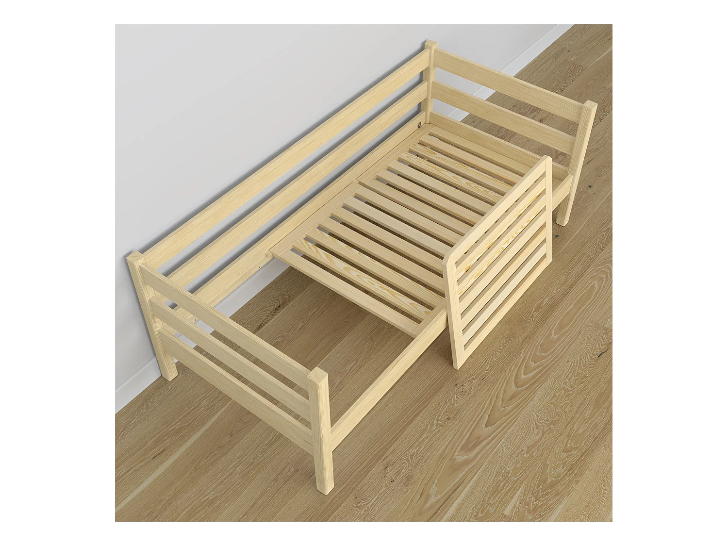 Lit banquette gigogne N01 Pin Clair 100x180