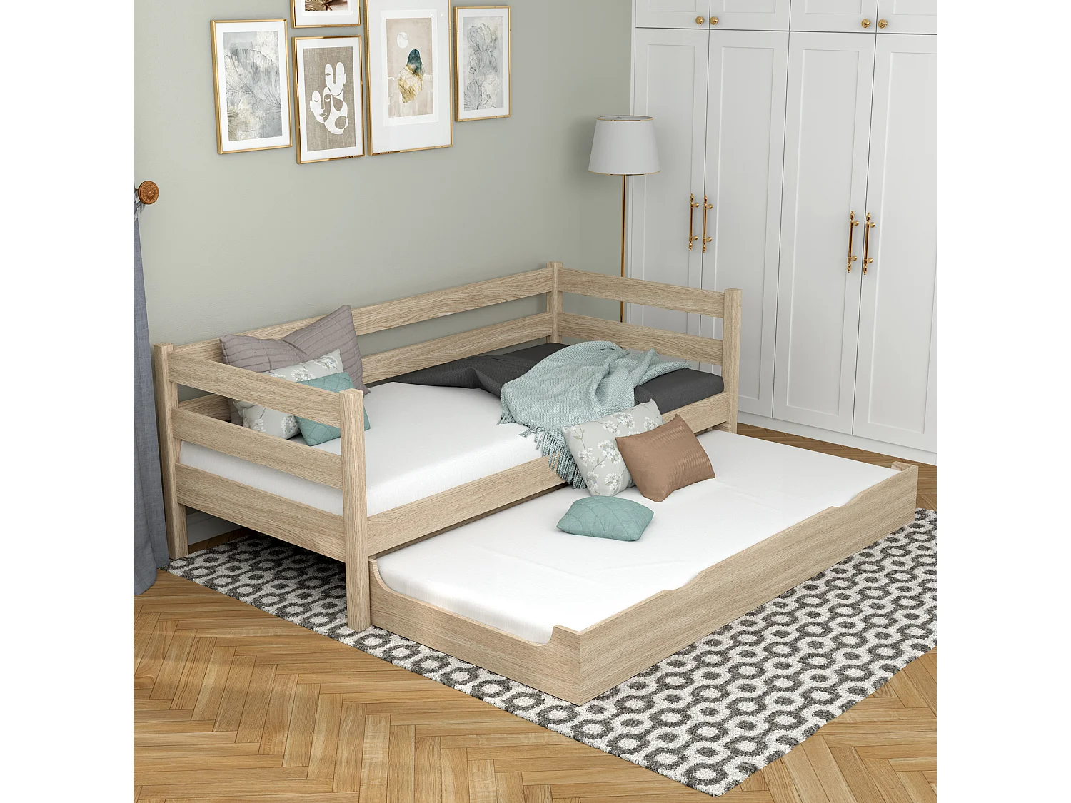 AUSZIEHBETT N01S Sonoma Eiche 120x200