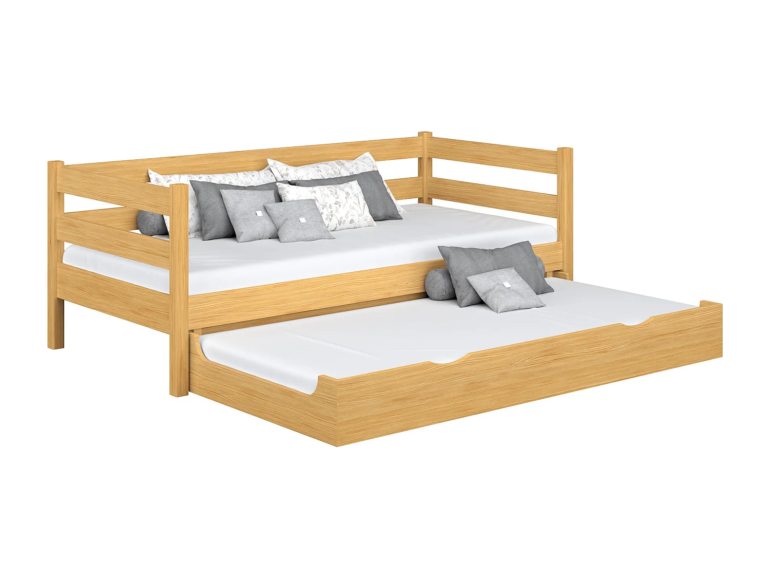 AUSZIEHBETT N01S Naturkiefer 80x200