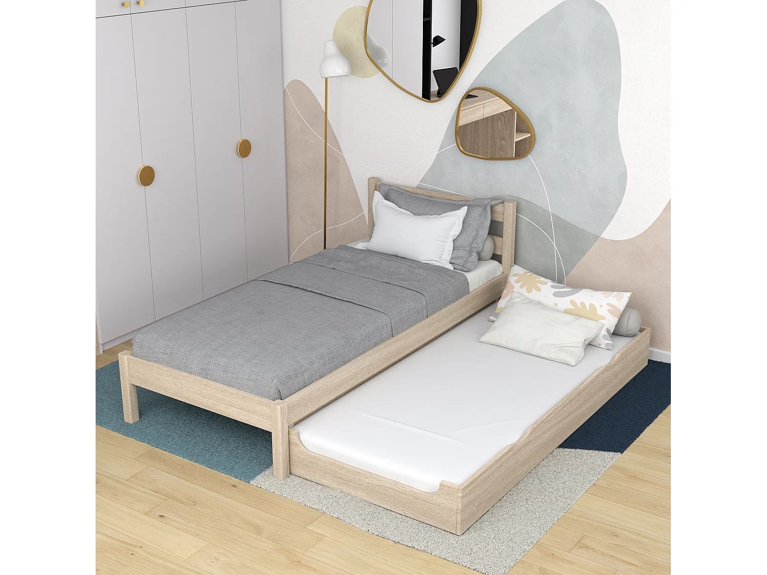 AUSZIEHBETT N01 Sonoma Eiche 80x190