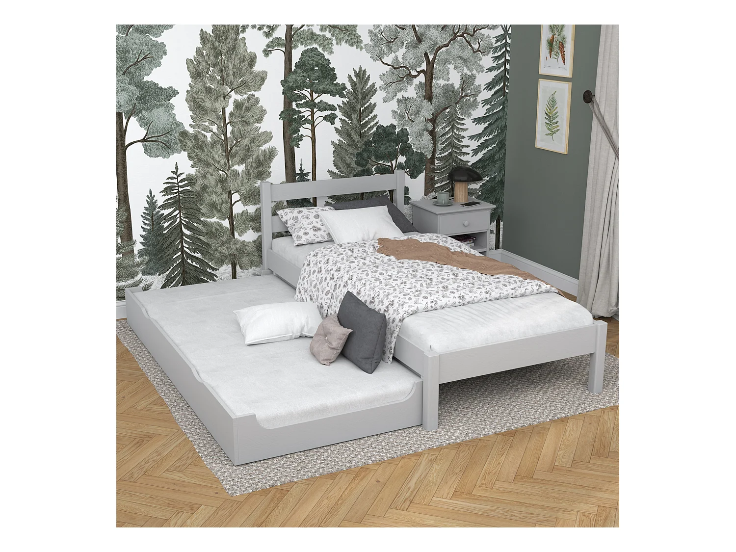 AUSZIEHBETT N01 Grau 80x190