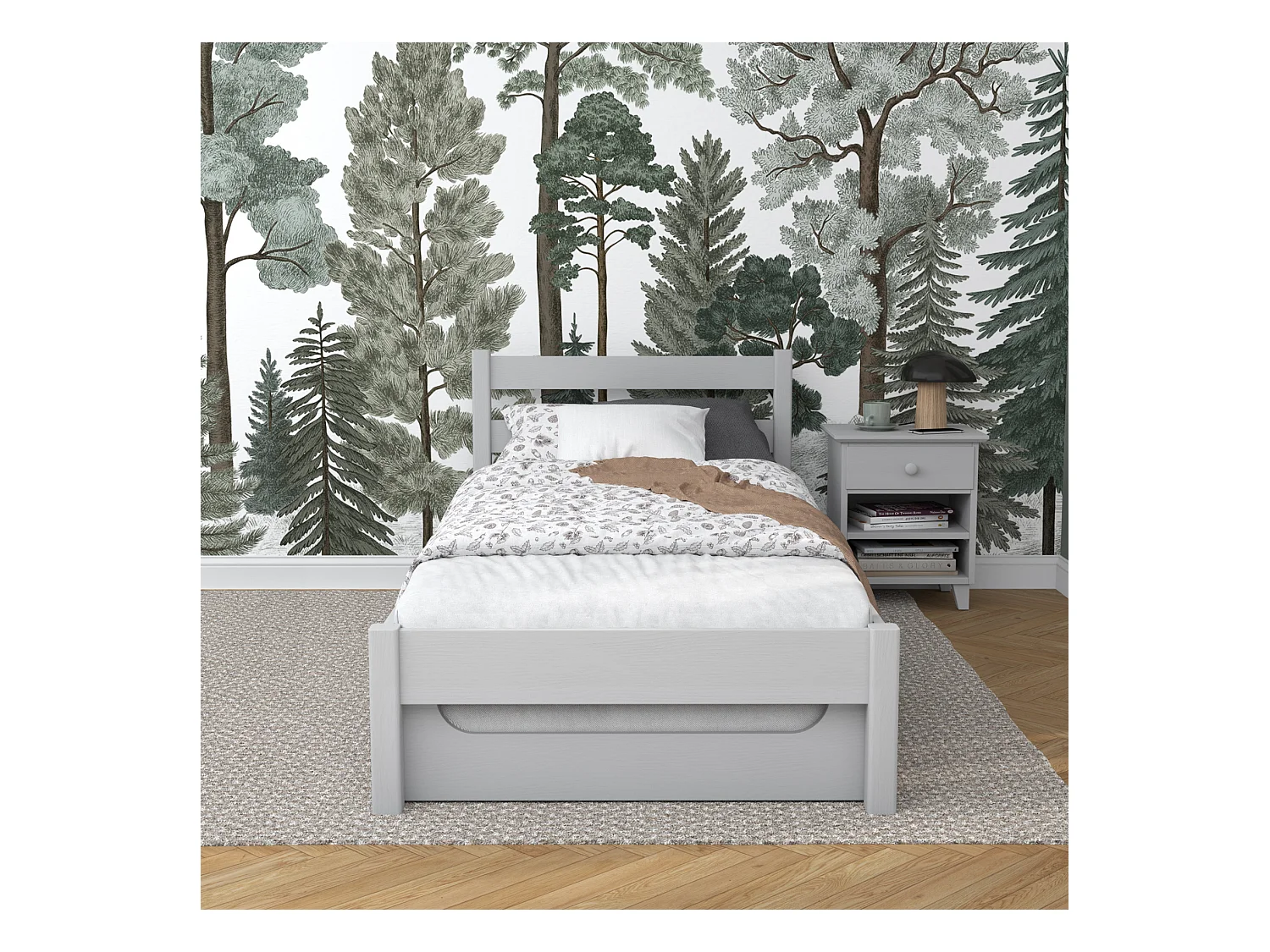 AUSZIEHBETT N01 Grau 80x190