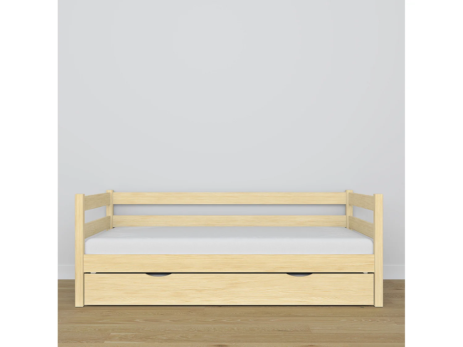 Lit banquette gigogne N01 Pin Clair 120x200