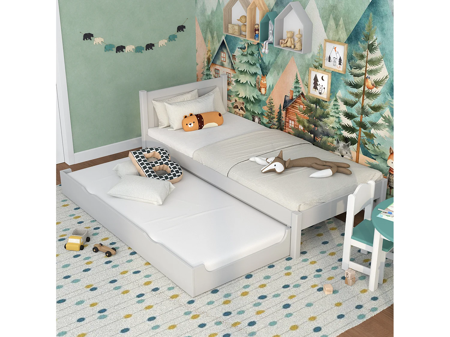 AUSZIEHBETT N02 Grau 90x190