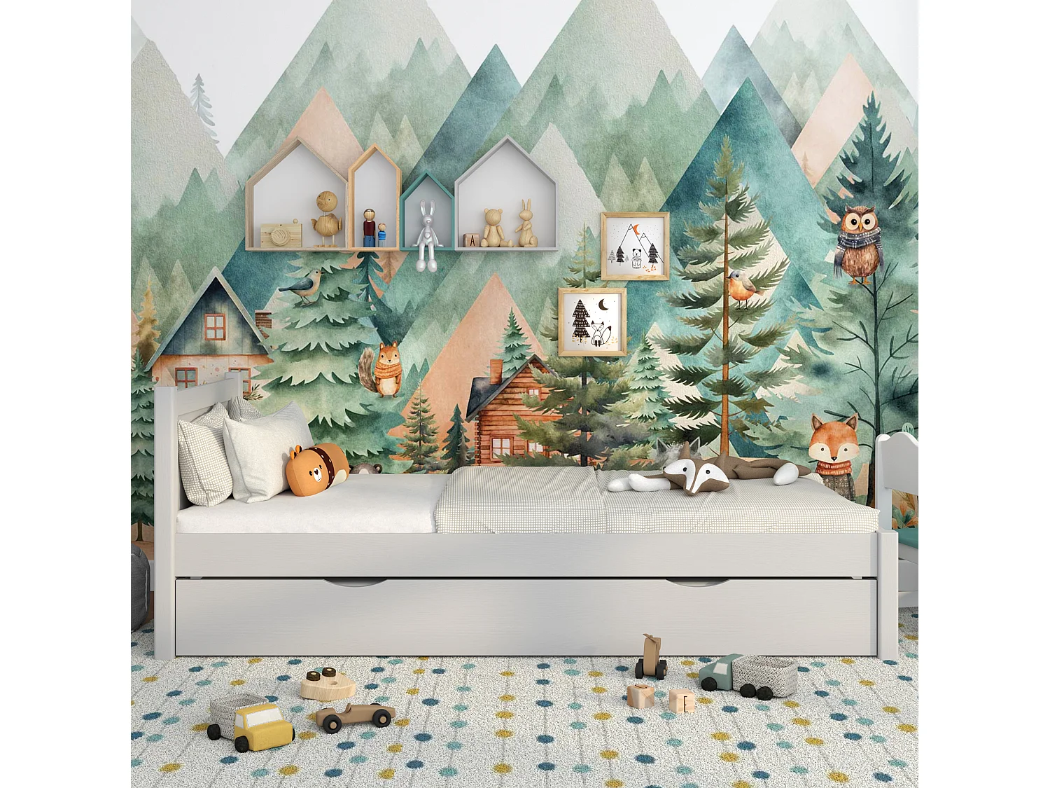 AUSZIEHBETT N02 Grau 120x190