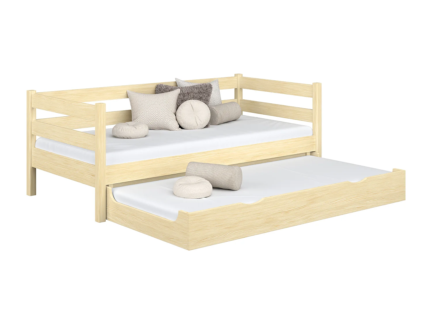 Lit banquette gigogne N01 Pin Clair 80x190