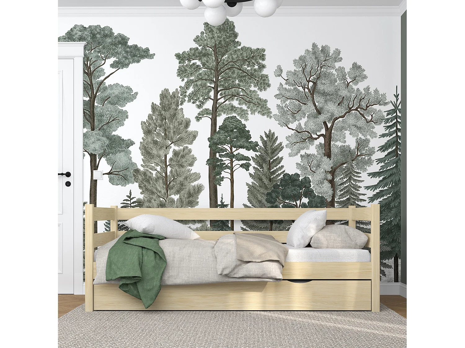 AUSZIEHBETT N01S Klare Kiefer 80x190
