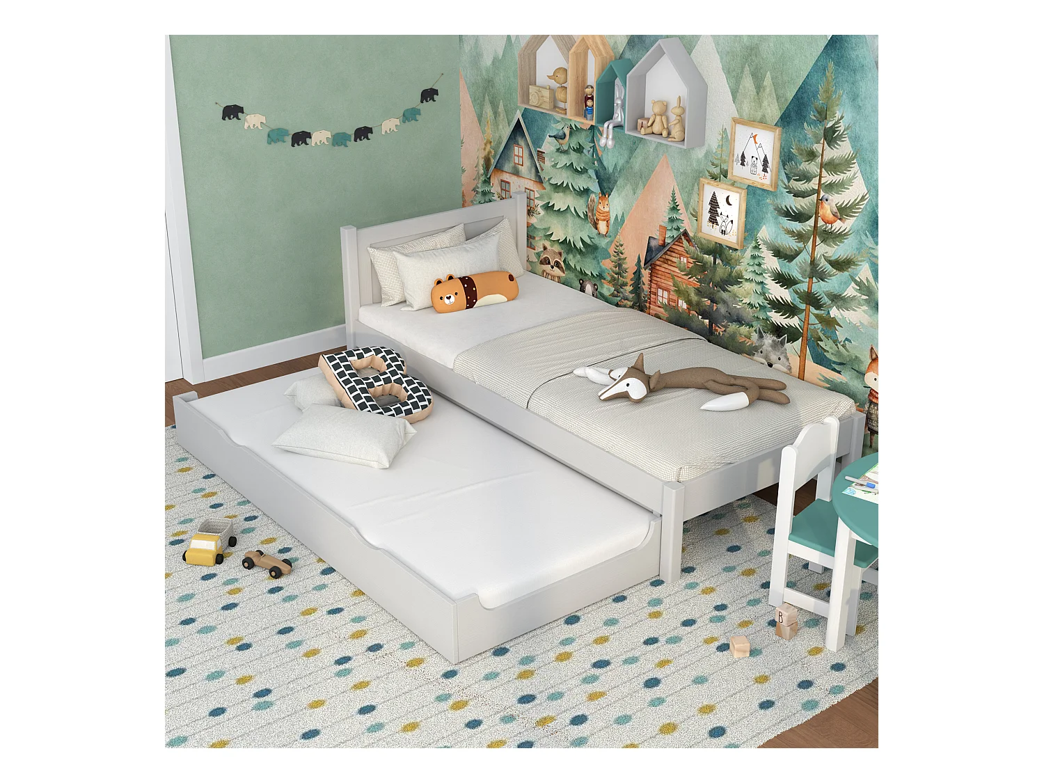 AUSZIEHBETT N02 Grau 90x200