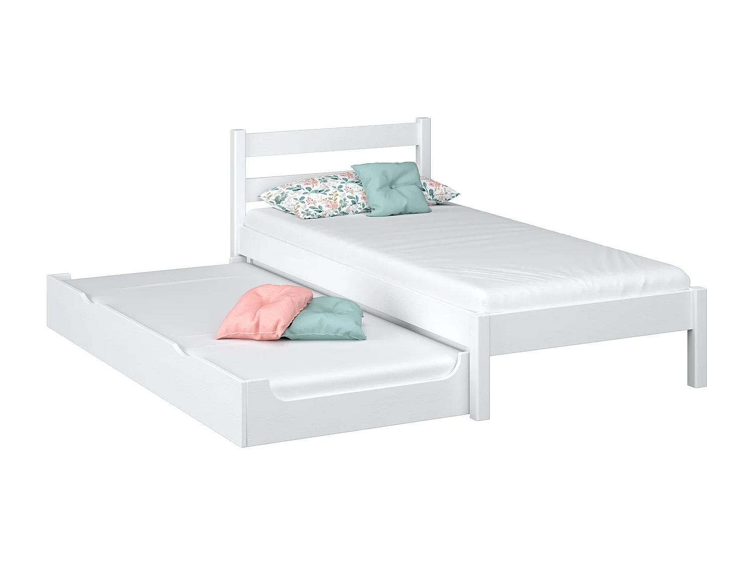 AUSZIEHBETT N01 Weiß 90x190