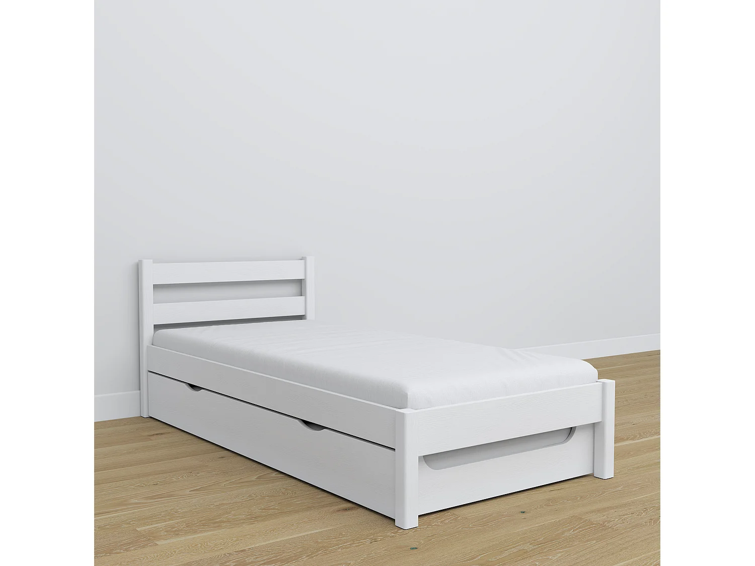 AUSZIEHBETT N01 Weiß 90x190