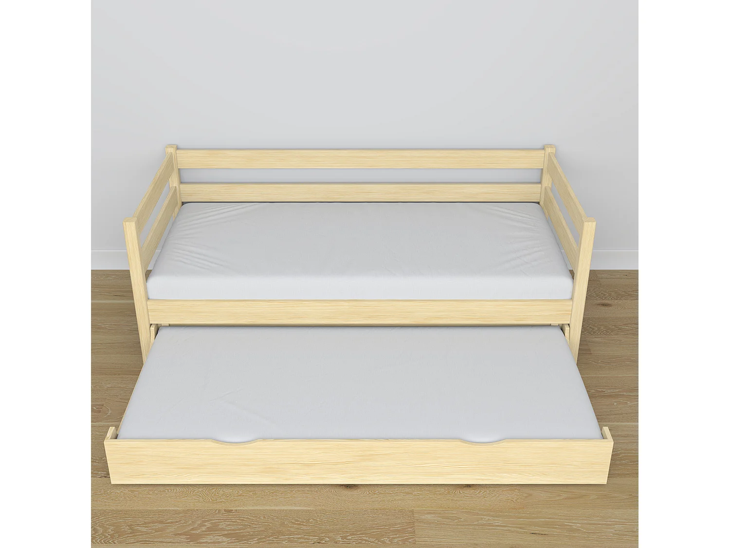 Lit banquette gigogne N01 Pin Clair 90x190