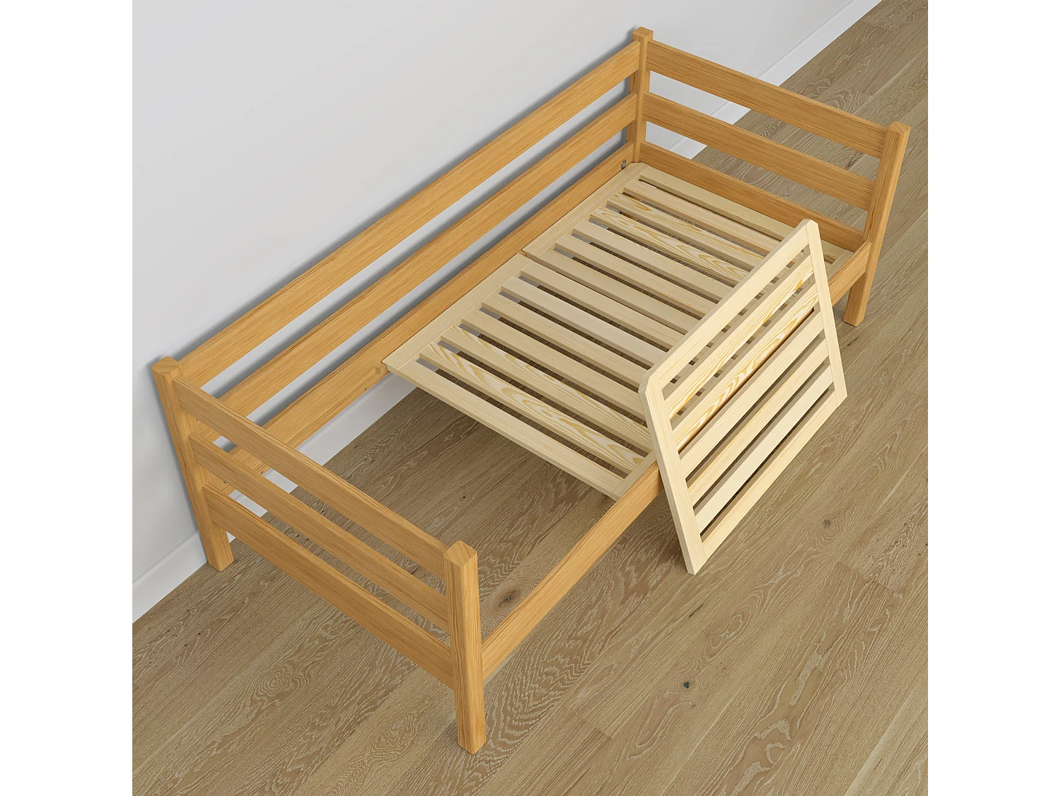 AUSZIEHBETT N01S Naturkiefer 90x180