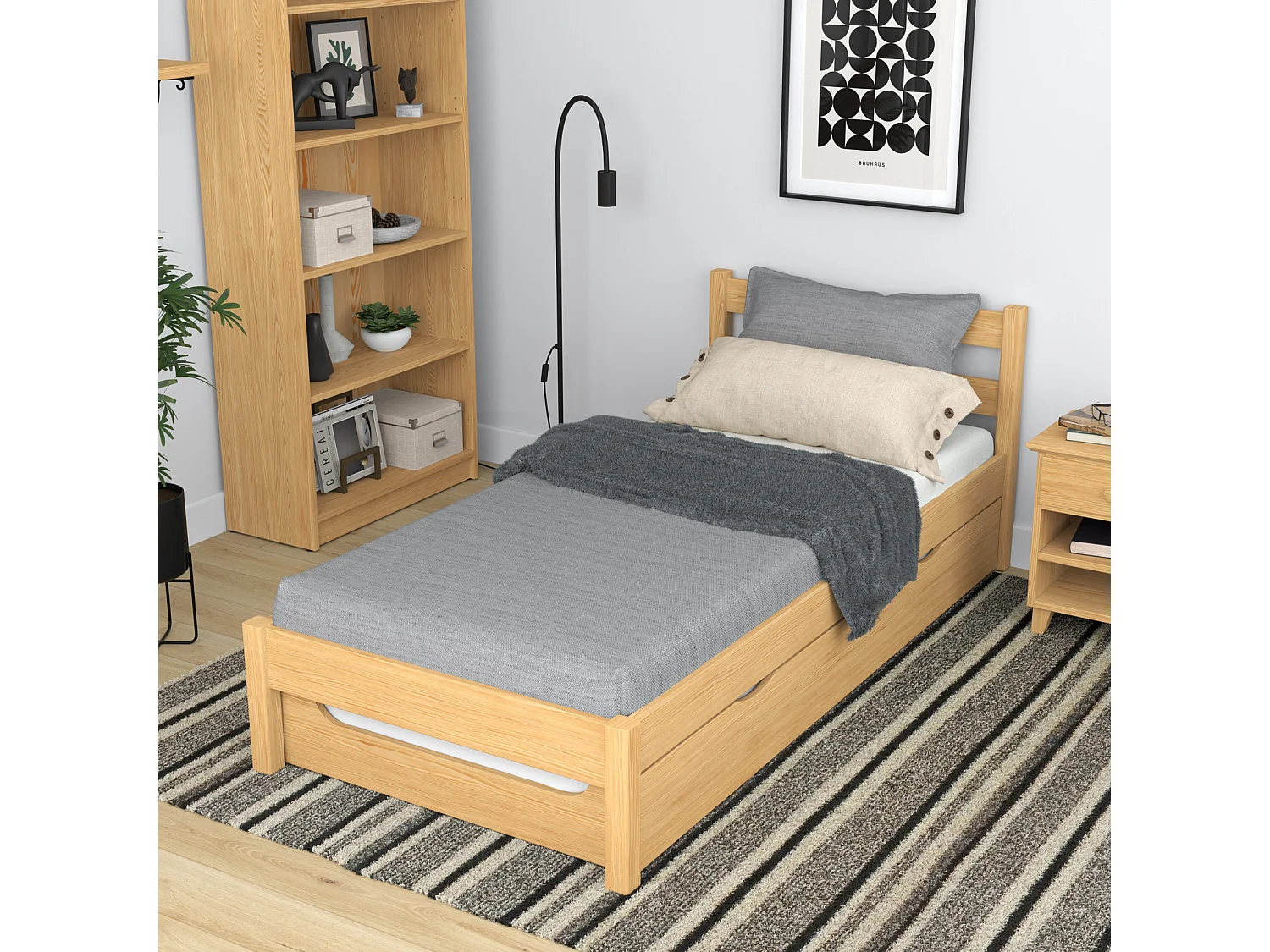 AUSZIEHBETT N01 Naturkiefer 100x200