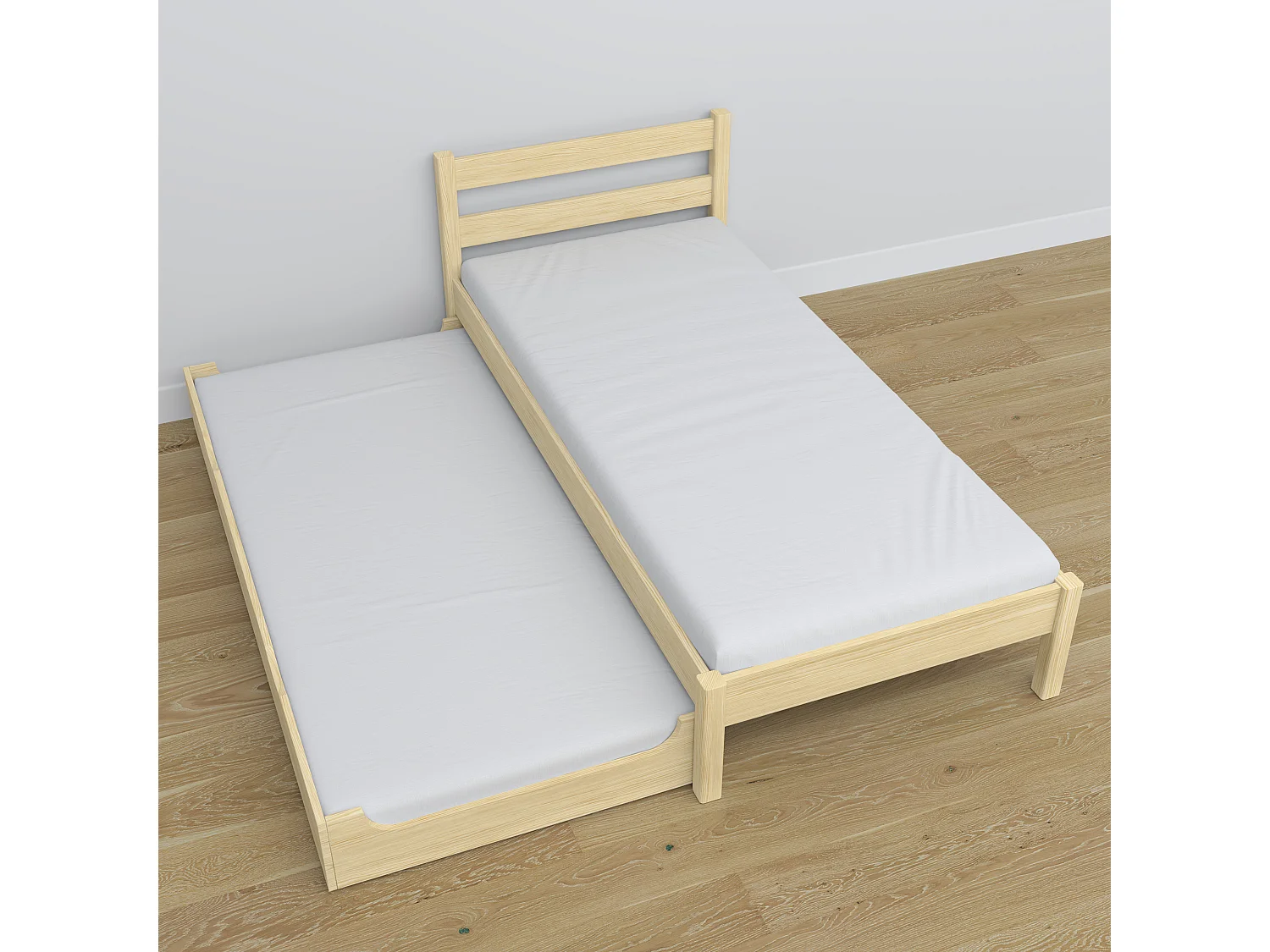 AUSZIEHBETT N01 Klare Kiefer 120x200
