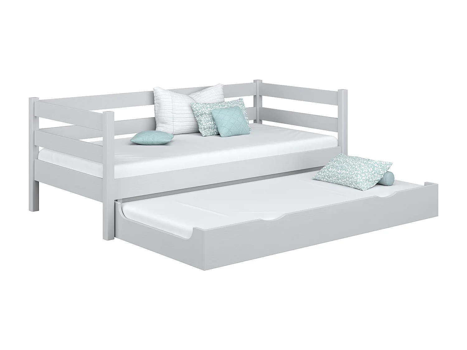 Lit banquette gigogne N01 Gris 90x200