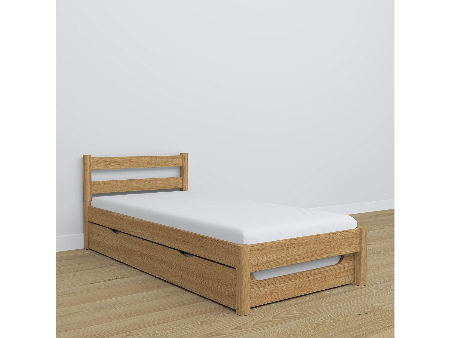 AUSZIEHBETT N01 Eiche Natur 100x200