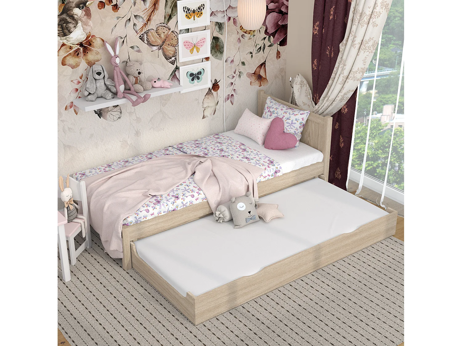 AUSZIEHBETT N02 Sonoma Eiche 90x180
