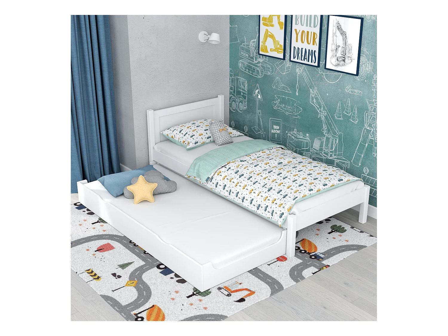 AUSZIEHBETT N02 Weiß 100x200