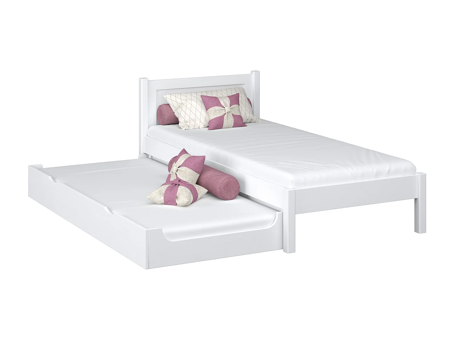 AUSZIEHBETT N02 Weiß 100x200