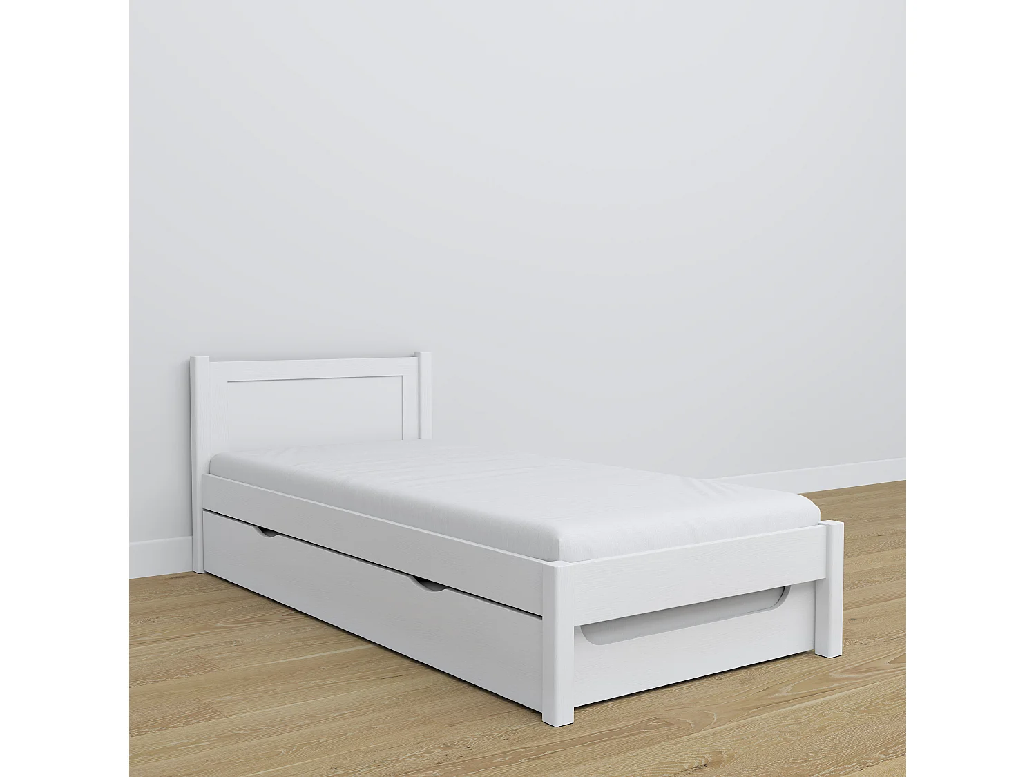 AUSZIEHBETT N02 Weiß 100x200